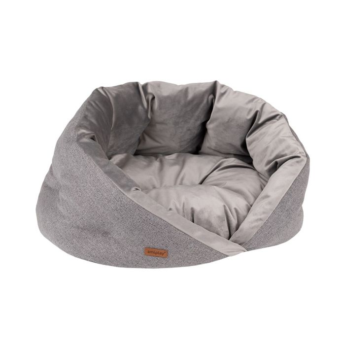 Лежак для собак Amiplay «Siena» 60 см x 60 см x 38 см (сірий) - masterzoo.ua
