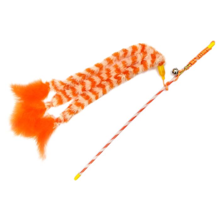 Іграшка для котів GimCat Вудочка з трьома хвостами 46 см (текстиль) - masterzoo.ua
