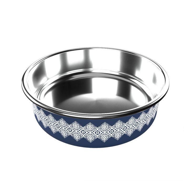 Миска металлическая ArjanImpex Fusion Boho Ethnic 470 мл / 13 см - синий - masterzoo.ua