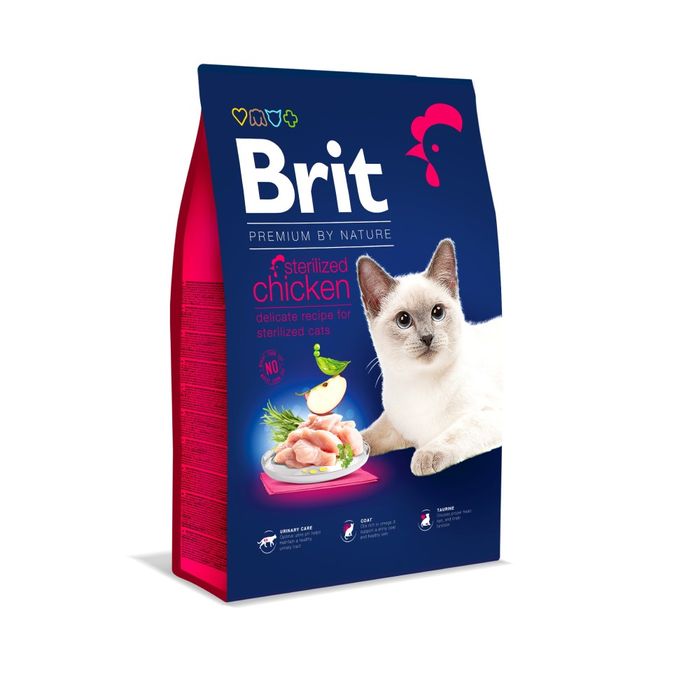 Сухой корм для кошек Brit Premium by Nature Cat Sterilised 8 кг - курица - masterzoo.ua