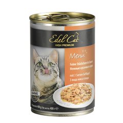 Влажный корм для кошек Edel Cat 400 г (три вида мяса в соусе) - masterzoo.ua