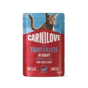 Вологий корм для котів Carnilove Adult Gravy 85 г - форель та ехінацея - masterzoo.ua
