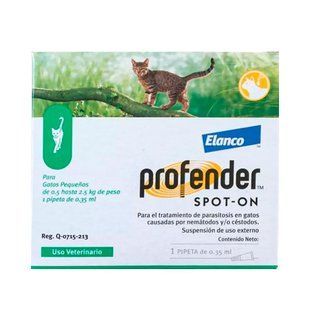 Elanco Bayer Profender Spot-On краплі на холку для котів від 0,5 до 2,5 кг 2 шт - masterzoo.ua