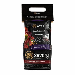 Набір сухий корм для малих порід Savory Small Breed rich in Fresh 1 кг - індичка та ягня - masterzoo.ua