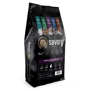 Сухий корм для котів Savory Steril Fresh Adult 8 кг - ягня та курка - masterzoo.ua