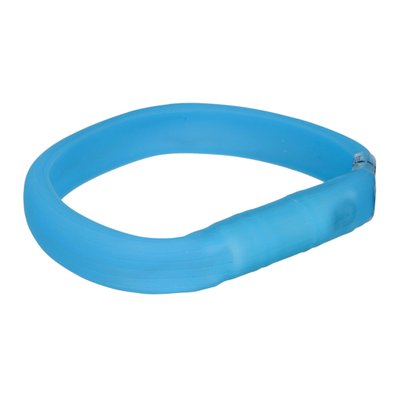 Ошейник Trixie силиконовый светящийся USB «Flash» M-L 50 cм / 30 мм (синий) - masterzoo.ua