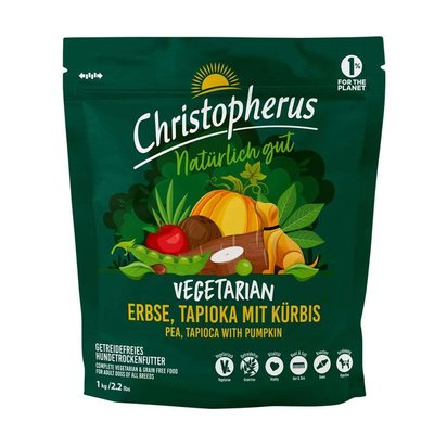Сухий корм для собак Christopherus Adult Vegetarian 1 кг - горох, тапіока, гарбуз - masterzoo.ua