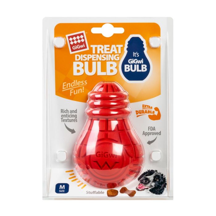 Іграшка для собак GiGwi Bulb Rubber Лампочка | M - 11 см (червоний) - masterzoo.ua