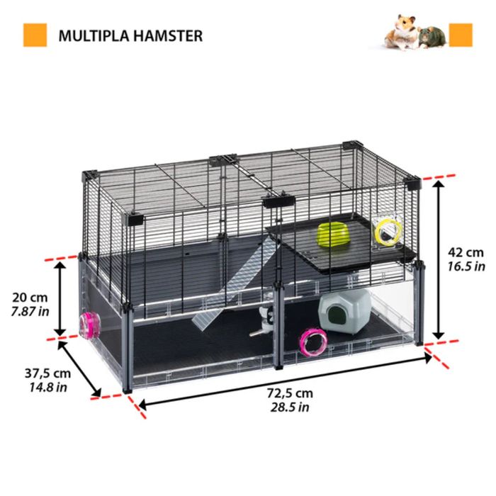 Клітка для гризунів Ferplast Multipla Hamster 72,5 х 37,5 х 42 см - masterzoo.ua