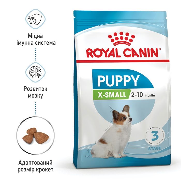 Сухий корм для цуценят дрібних порід Royal Canin X-Small Puppy 500 г - домашня птиця - masterzoo.ua