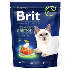 Сухий корм для стерилізованих котів Brit Premium by Nature Cat Sterilized Salmon 300 г (лосось) - masterzoo.ua