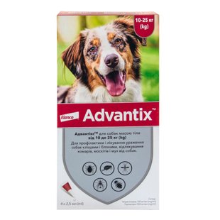 Краплі на холку Elanco Bayer Advantix від 10 до 25 кг, 1 піпетка - masterzoo.ua