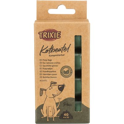 Біорозкладні пакети Trixie для прибирання за собаками, набір 4 рулони по 10 пакетів (поліетилен) - masterzoo.ua