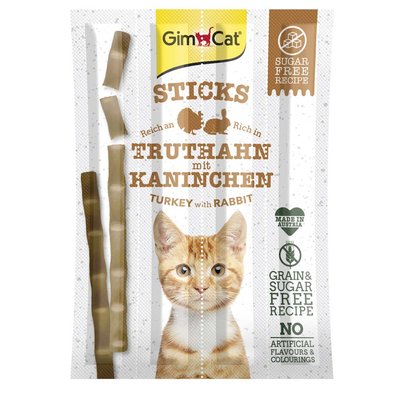 Лакомство для кошек GimCat Sticks 4 шт. (индейка и кролик) - masterzoo.ua