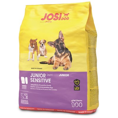 Сухий корм для підростаючих собак із чутливим травленням JosiDog Junior Sensitive 900 г (домашній птах) - masterzoo.ua