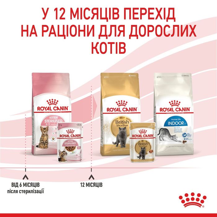 Вологий корм для кошенят Royal Canin Kitten Sterilised pouch 85 г, 3+1 шт - домашня птиця - masterzoo.ua