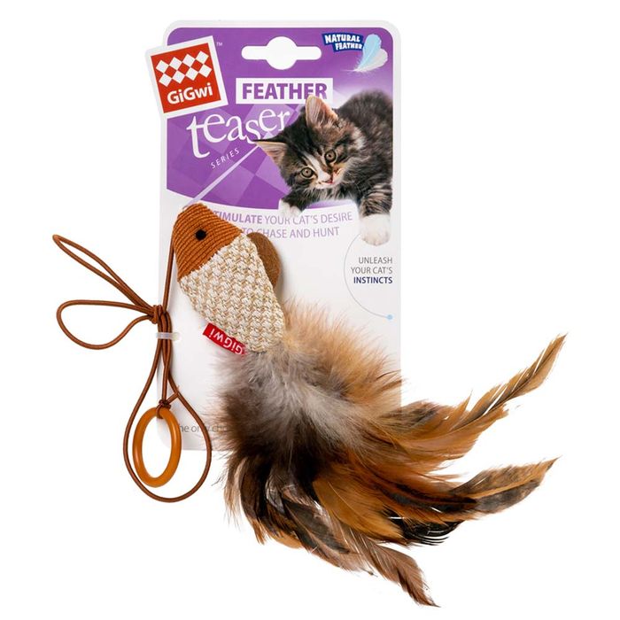 Іграшка для котів Дразнилка-рибка на палець GiGwi Teaser 7 см (текстиль) - masterzoo.ua