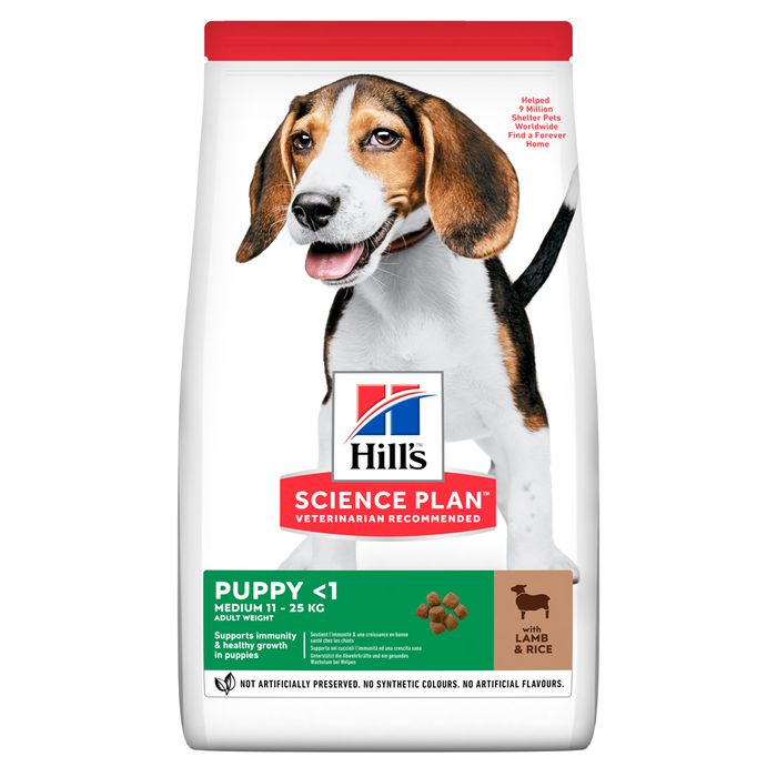 Сухий корм для цуценят Hill’s Science Plan Puppy Medium Breed 2,5 кг - ягня та рис - masterzoo.ua