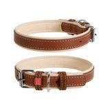 Collar Soft кожаный ошейник для собак 46-60 см - коричневый - masterzoo.ua