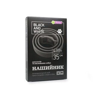 Vitomax Black and White нашийник для собак та котів 35 см - чорний - masterzoo.ua