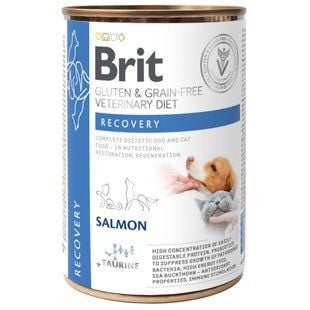 Вологий корм для котів Brit GF Veterinary Diet Recovery 400 г - лосось - masterzoo.ua
