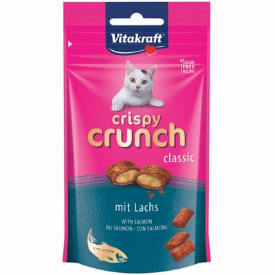 Ласощі для котів Vitakraft Crispy Crunch подушечки 60 г (лосось) - masterzoo.ua