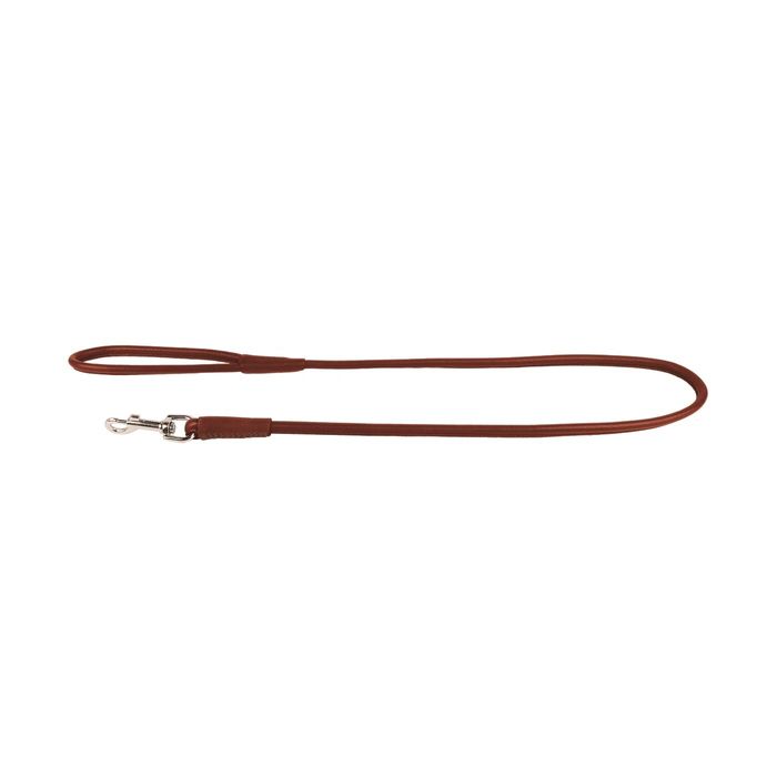 Поводок Collar кожаный круглый «Soft» (Софт) 1,22 м / 8 мм (коричневый) - masterzoo.ua