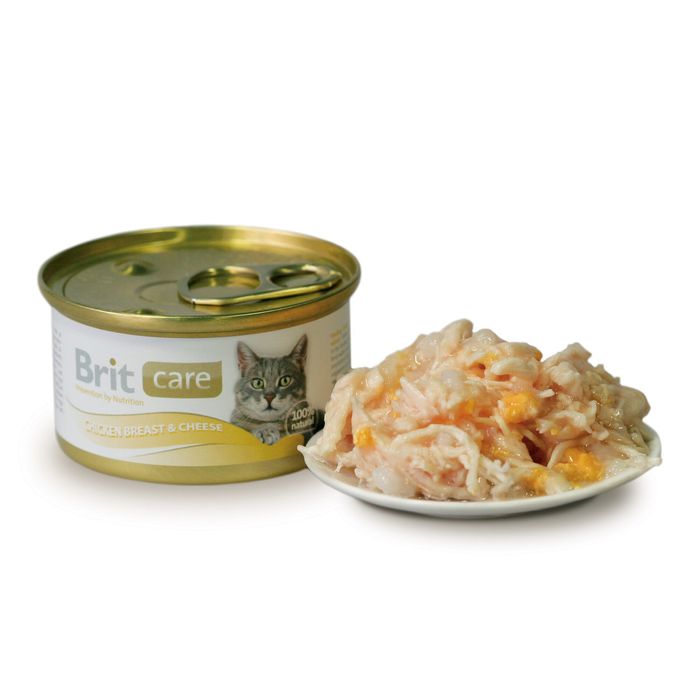 Влажный корм для кошек Brit Care Cat Chicken Breast & Cheese 80 г (куриная грудка и сыр) - masterzoo.ua