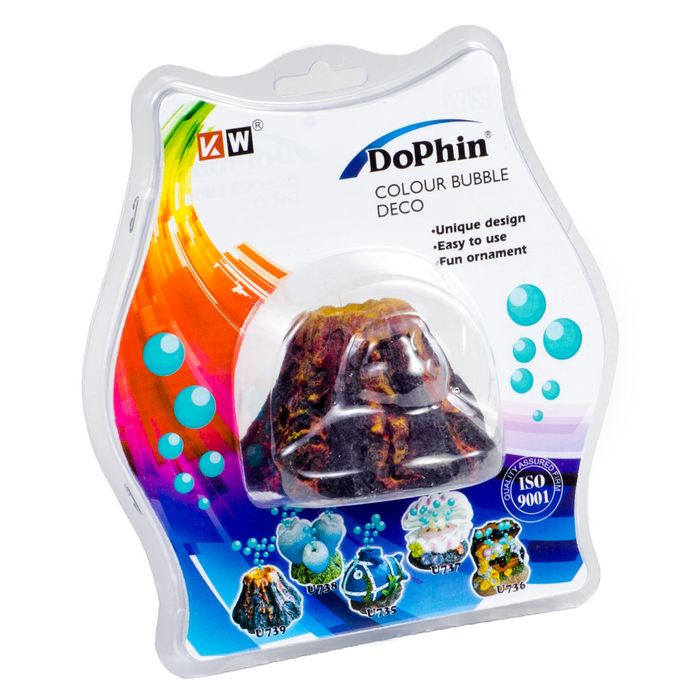 Декорація для акваріума KW Zone Dophin Вулкан з розпилювачем 5,5 x 5 x 5,5 см (пластик) - masterzoo.ua