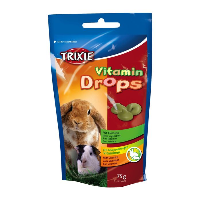 Ласощі для кроликів та морських свинок Trixie «Vitamin Drops» 75 г (овочі) - masterzoo.ua