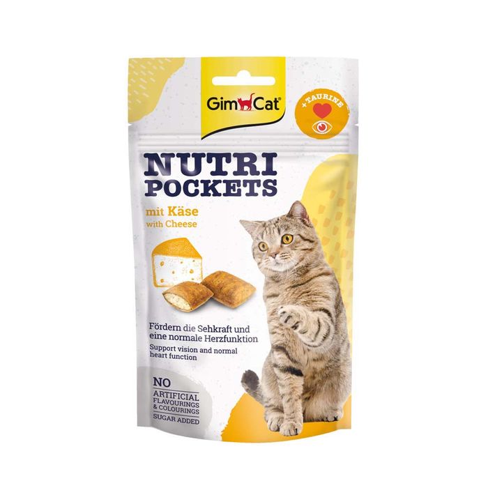 Витаминные лакомства для кошек GimCat Nutri Pockets Сыр+Таурин 60 г (для глаз и сердца) - masterzoo.ua