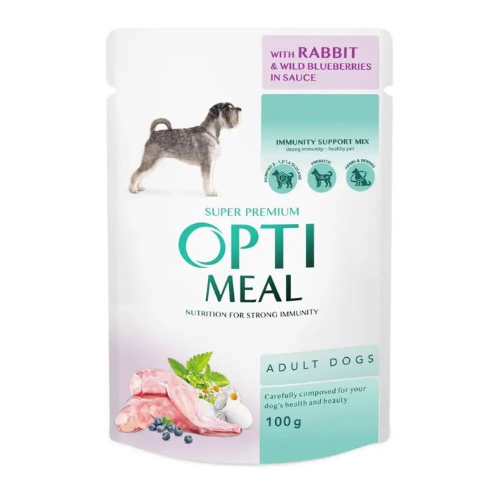 Влажный корм для собак Optimeal Complete Canned Pet Food Adult 3+1 pouch 400 г - ассорти - masterzoo.ua