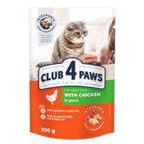 Вологий корм для котів Club 4 Paws 100 г (курка в соусі)