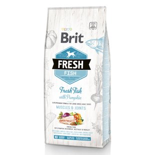 Сухой корм для взрослых собак крупных пород Brit Fresh Fish Pumpkin Adult Muscles & Joints 12 кг (рыба) - masterzoo.ua