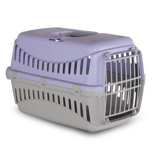 Переноска для собак MP Bergamo Gipsy 2 Large пластиковая дверца 58х38х38 см - сиреневый - masterzoo.ua