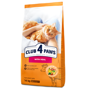 Сухий корм для котів Club 4 Paws Premium 14 кг - телятина - masterzoo.ua