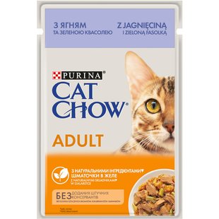 Влажный корм для кошек Cat Chow Adult 85 г (ягненок и фасоль) - masterzoo.ua