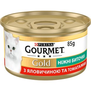 Вологий корм для котів Gourmet Gold Savoury Cake Beef & Tomatoes 85 г (яловичина та томати) - masterzoo.ua