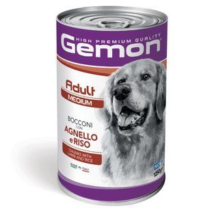 Вологий корм для собак Gemon Medium Breeds Adult 1,25 кг - ягня та рис - masterzoo.ua