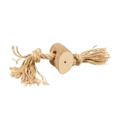 Іграшка для собак Laroy Кавова деревʼяна паличка з джутовою мотузкою 3,5х4х20 см - masterzoo.ua