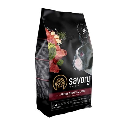 Сухий корм для собак Savory Small Breed Fresh 3 кг - індичка та ягня - masterzoo.ua