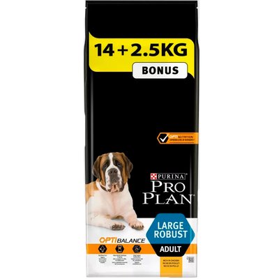 Сухий корм для дорослих собак великих порід Purina Pro Plan Large Robust Adult 14 + 2,5 кг (курка)