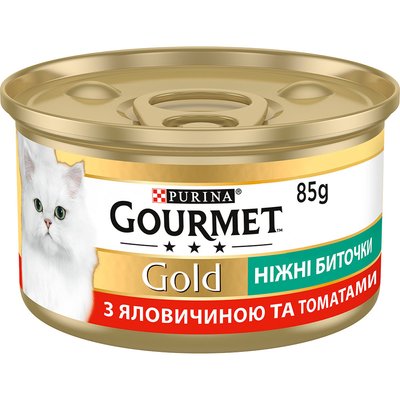 Влажный корм для кошек Gourmet Gold Savoury Cake Beef & Tomatoes 85 г (говядина и томаты) - masterzoo.ua