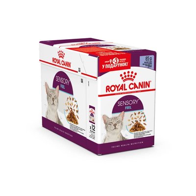 Вологий корм для котів Royal Canin Sensory Feel Jelly pouch 9+3 шт х 85 г - masterzoo.ua