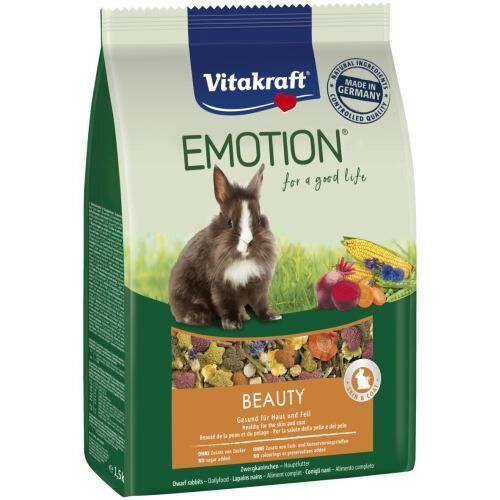 Корм для кроликів Vitakraft «Emotion Beauty Selection» 1,5 кг (для шкіри та шерсті) - masterzoo.ua