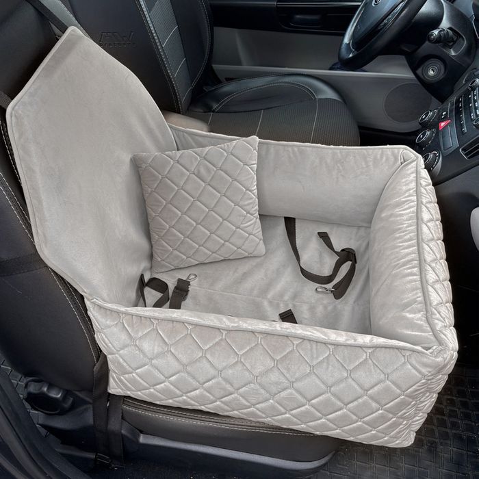 Автокрісло для собак Pet Fun 59х60х50 см - світло-сірий - masterzoo.ua