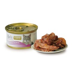 Вологий корм для котів Brit Care Cat Tuna & Salmon 80 г (тунець та лосось) - masterzoo.ua