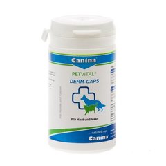 Витамины для кошек и собак Canina «PETVITAL Dеrm-Caps» 100 капсул, 40 г (для кожи и шерсти) - dgs - masterzoo.ua