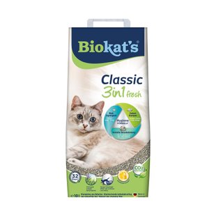 Наповнювач для котячого туалету Biokat's Classic 3in1 Fresh 10 кг - бентонітовий - masterzoo.ua