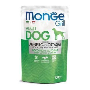 Вологий корм для собак Monge Grill Adult 100 г - ягнятина та овочі - masterzoo.ua